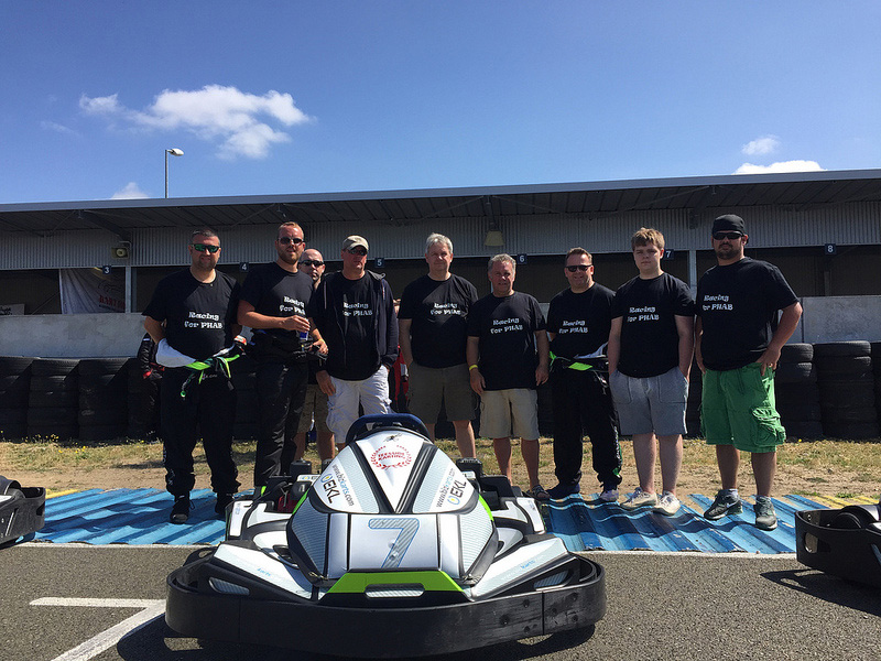 Mike Smith sixth from left with the Fleet Assist karting team and support staff