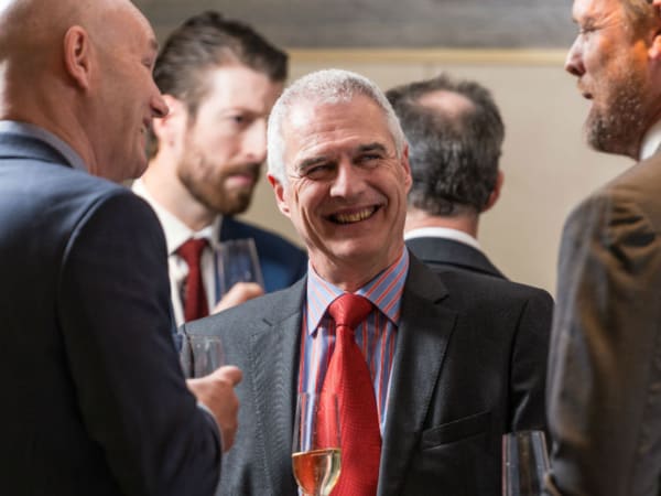 David Blackmore shares a joke with Paul Williams and Paul Hollick