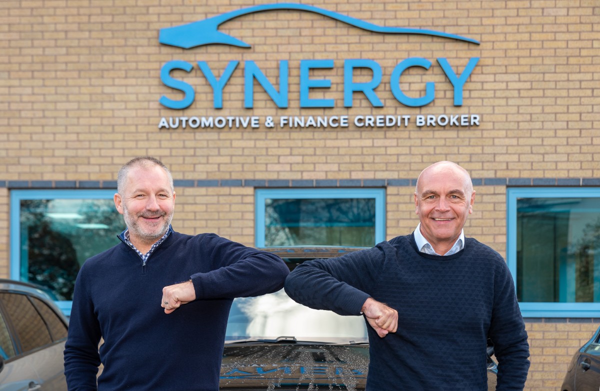 L R Paul Parkinson welcomes David Brockwell to Synergy Car Leasing 1